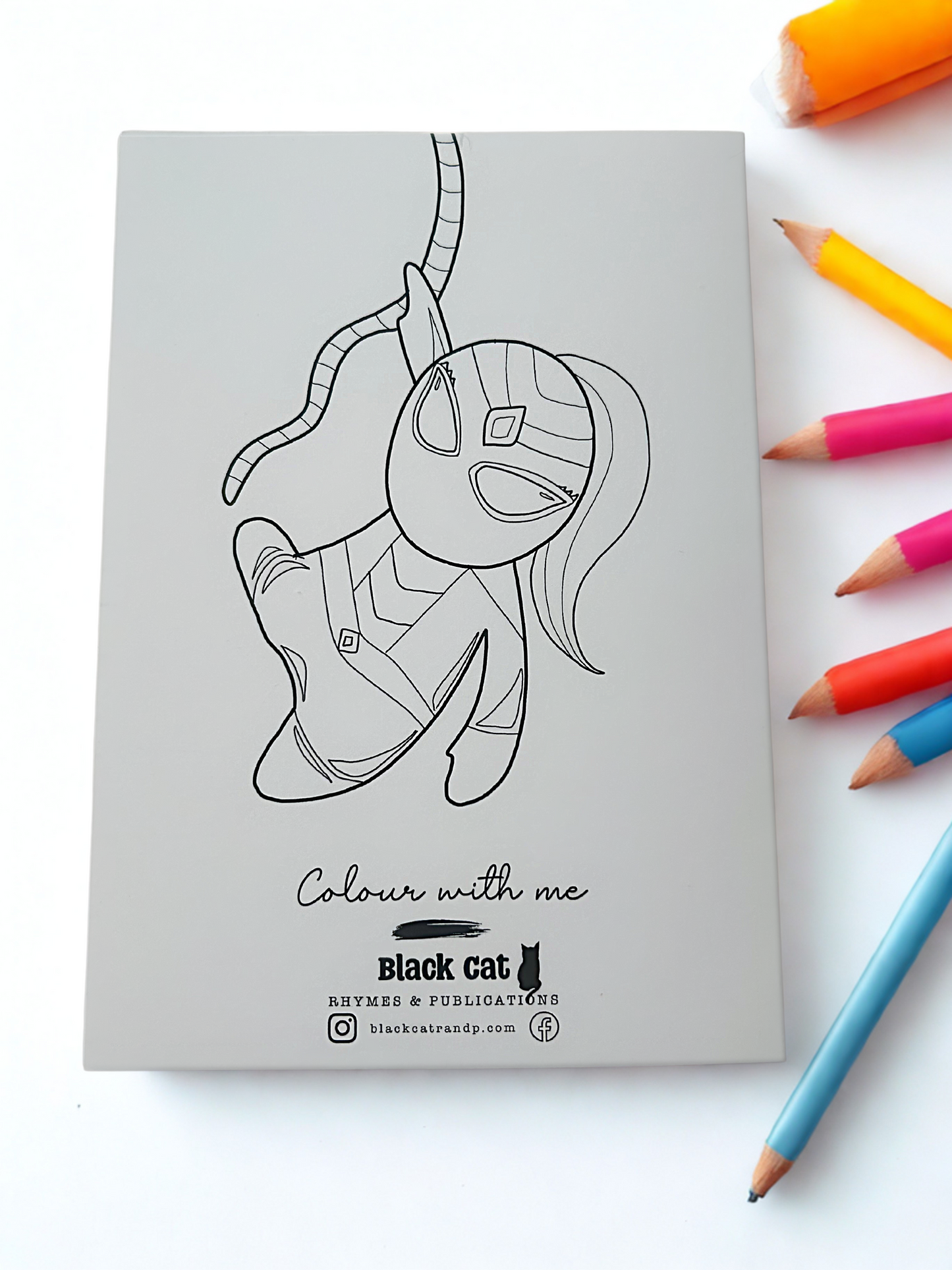 Colour-In Greetings Card My Hero - With Ponytail