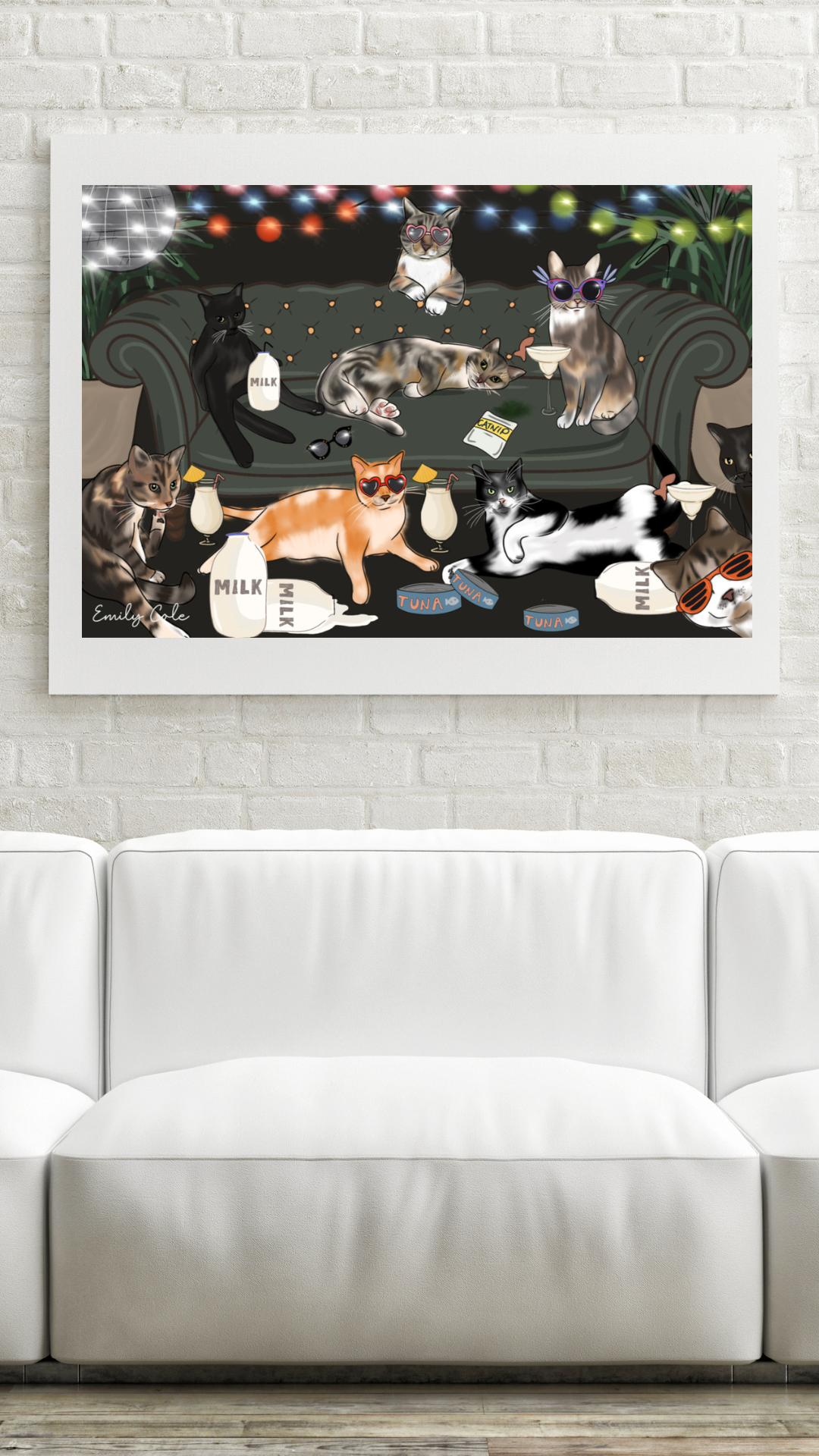Cat Disco Party Digital Print