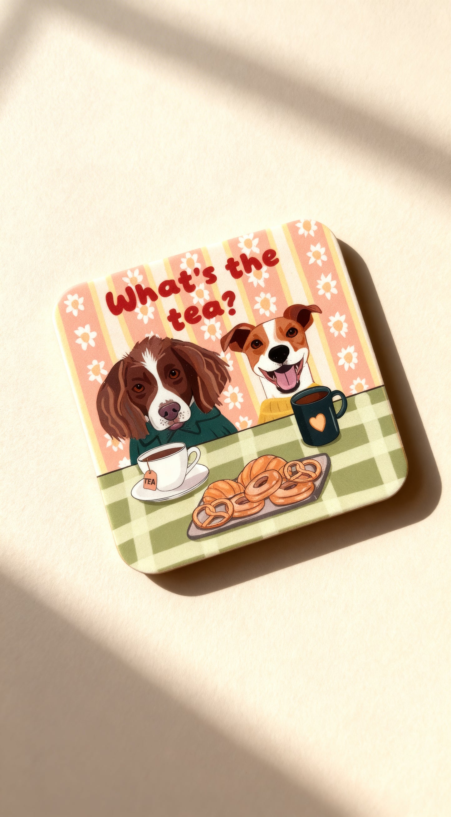 Set of 3 What’s The Tea Themed Coasters