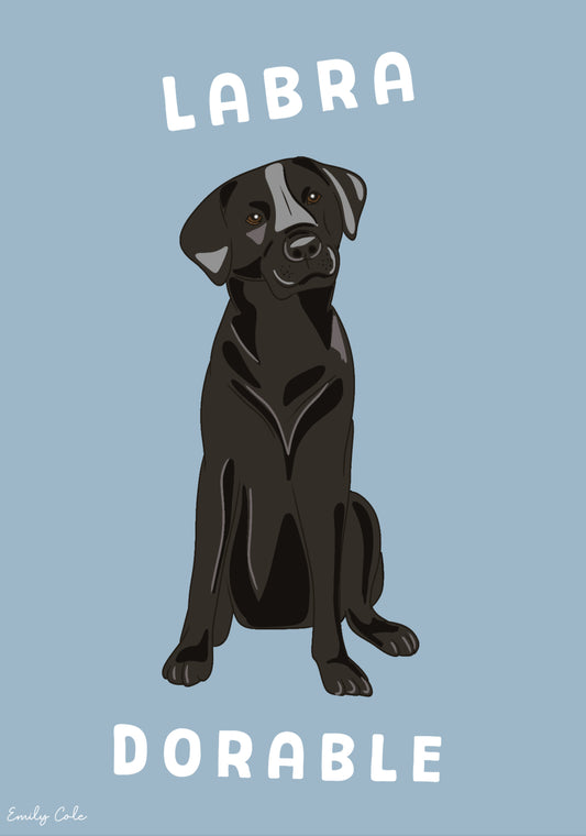 Labra-Dorable Black Lab Digital Poster Print