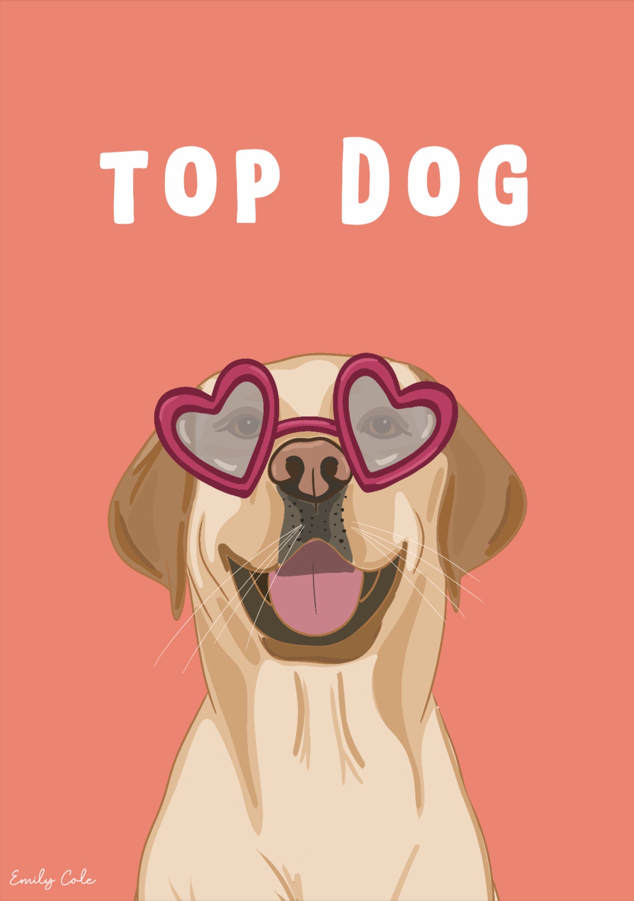 Top Dog; Golden Labrador Digital Poster Download