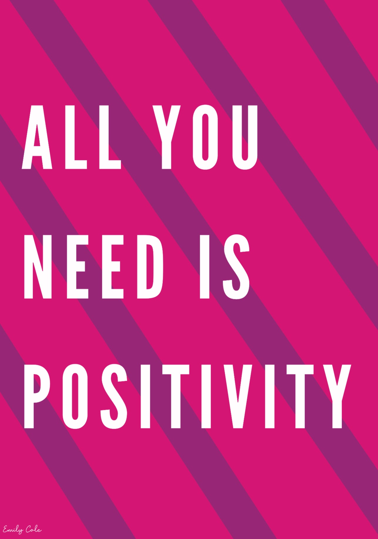All You Need Is Positivity Retro Fun Motivational Poster Print