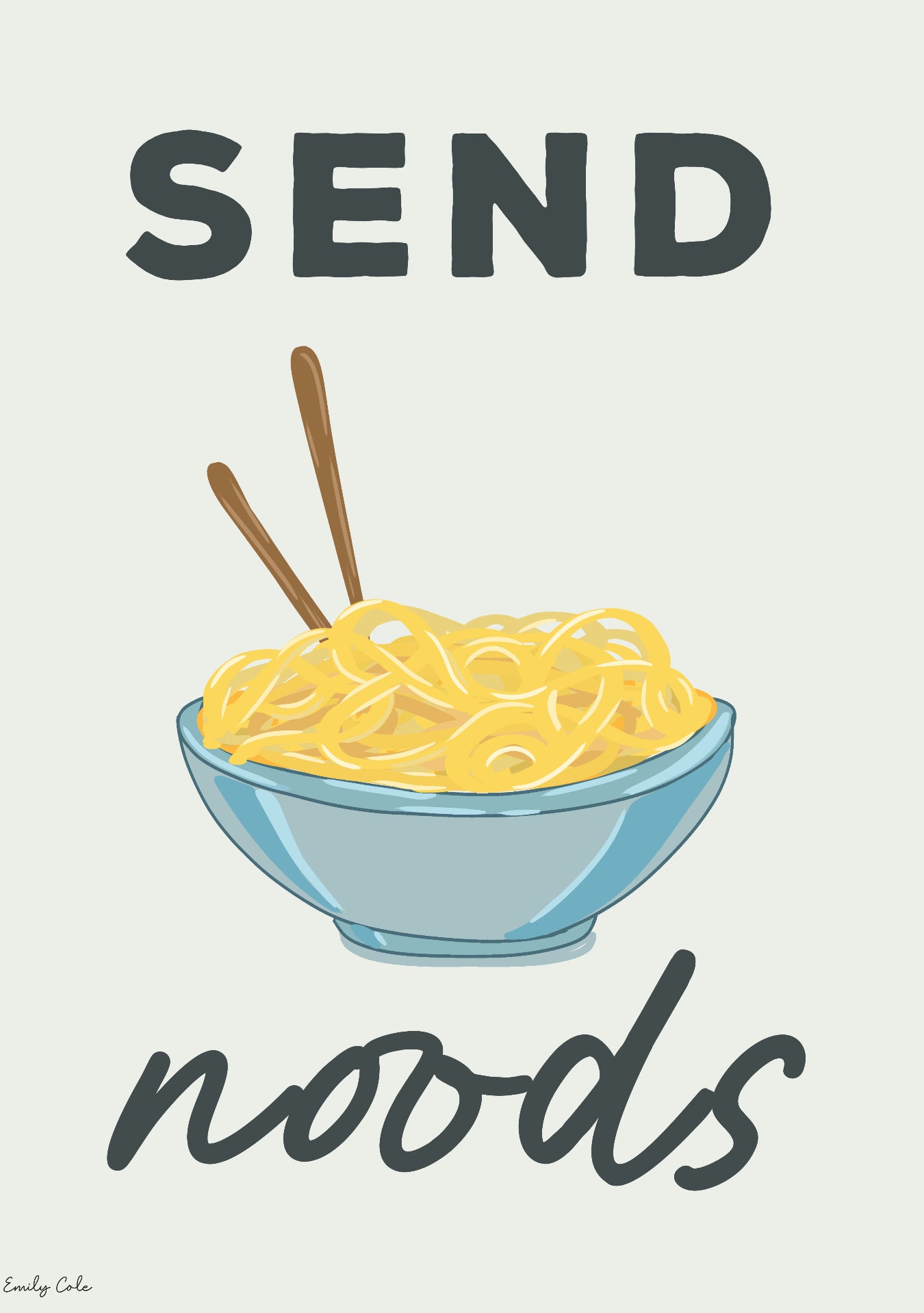 Send Noods Funny Kitchen Pun Poster Print