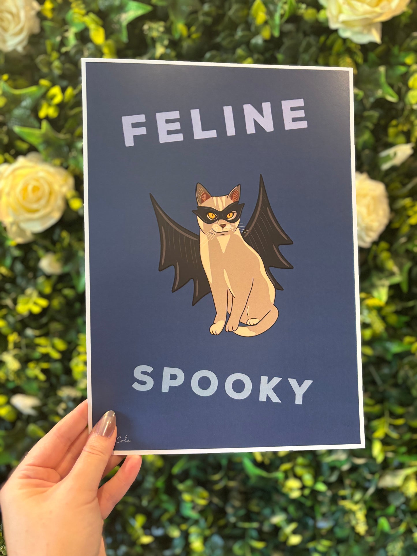 Feline Spooky Halloween Cat Digital Poster Print
