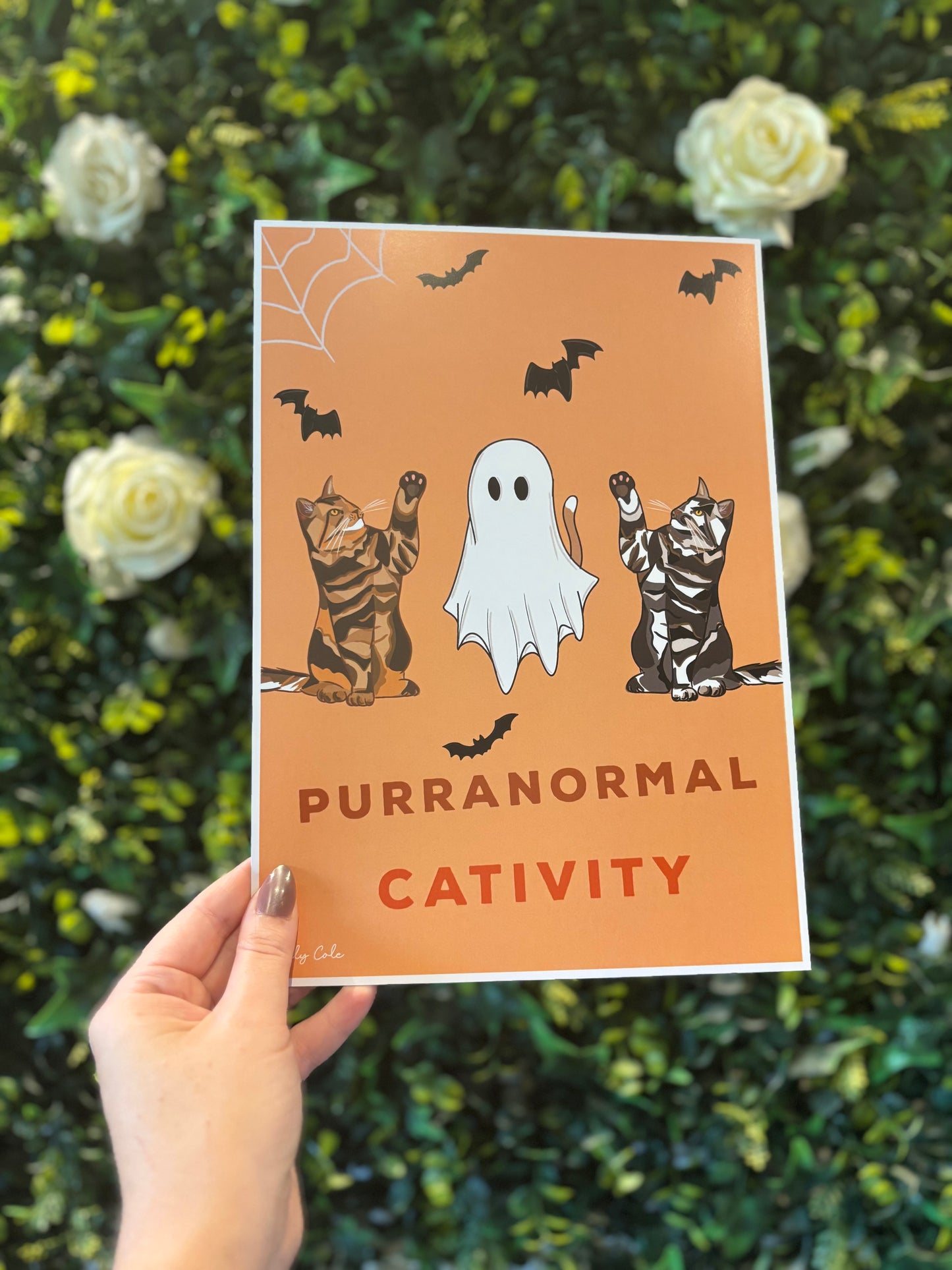 Halloween Purranormal Cativity Digital Cat Poster Print