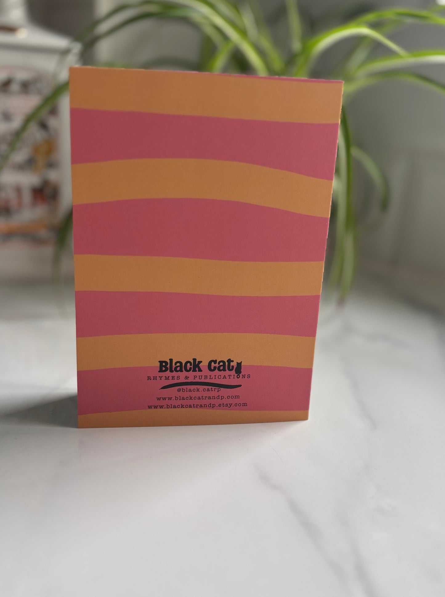 A6 Pug Dog Striped Bright Blank Greetings Card