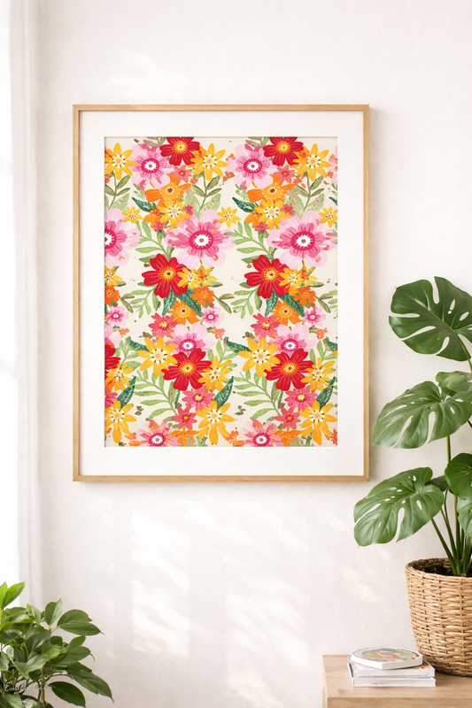 Beautiful Vibrant Botanical Floral Poster Print