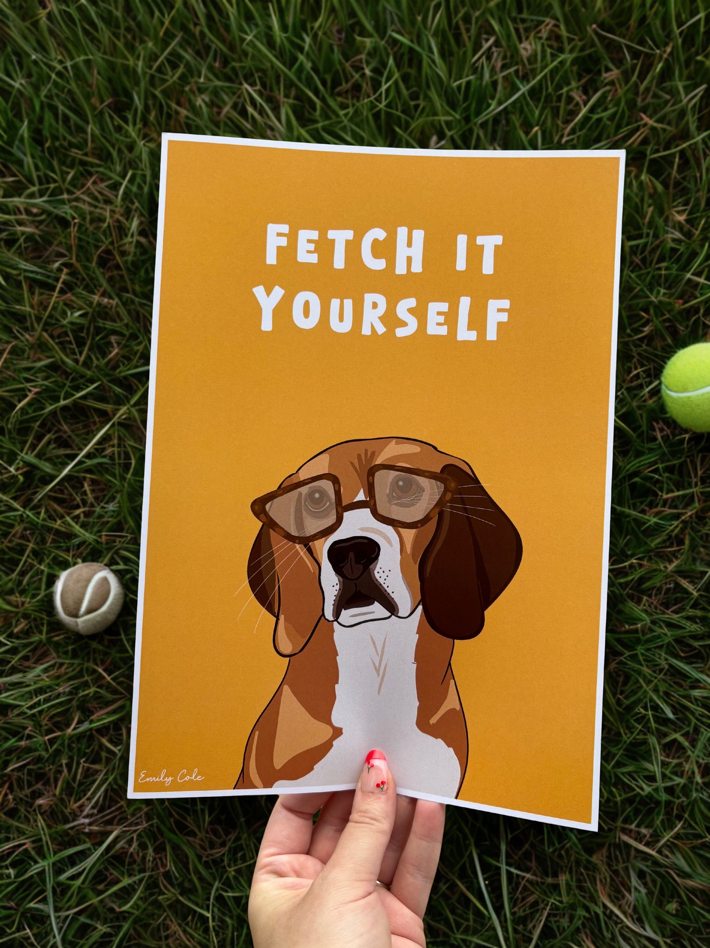 Fetch It Yourself Funny Beagle A4 Dog Poster