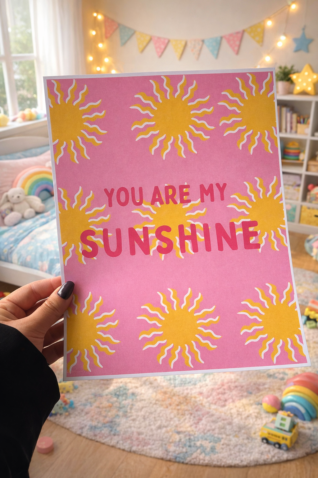 You Are My Sunshine Cute Retro Poster Print