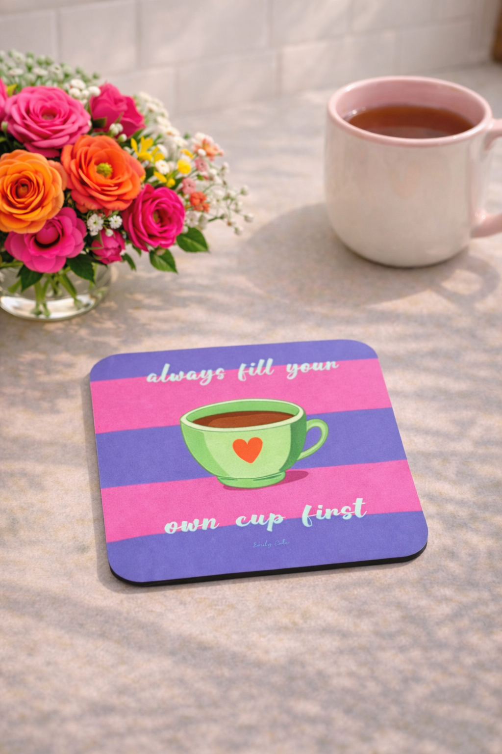 Set of 4 Bold & Vibrant Affirmation Coasters