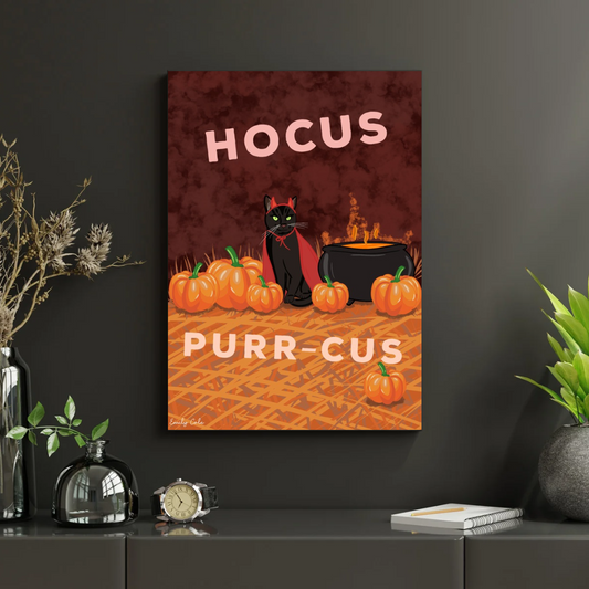 Hocus Purr-Cus Halloween Digital Black Cat Print