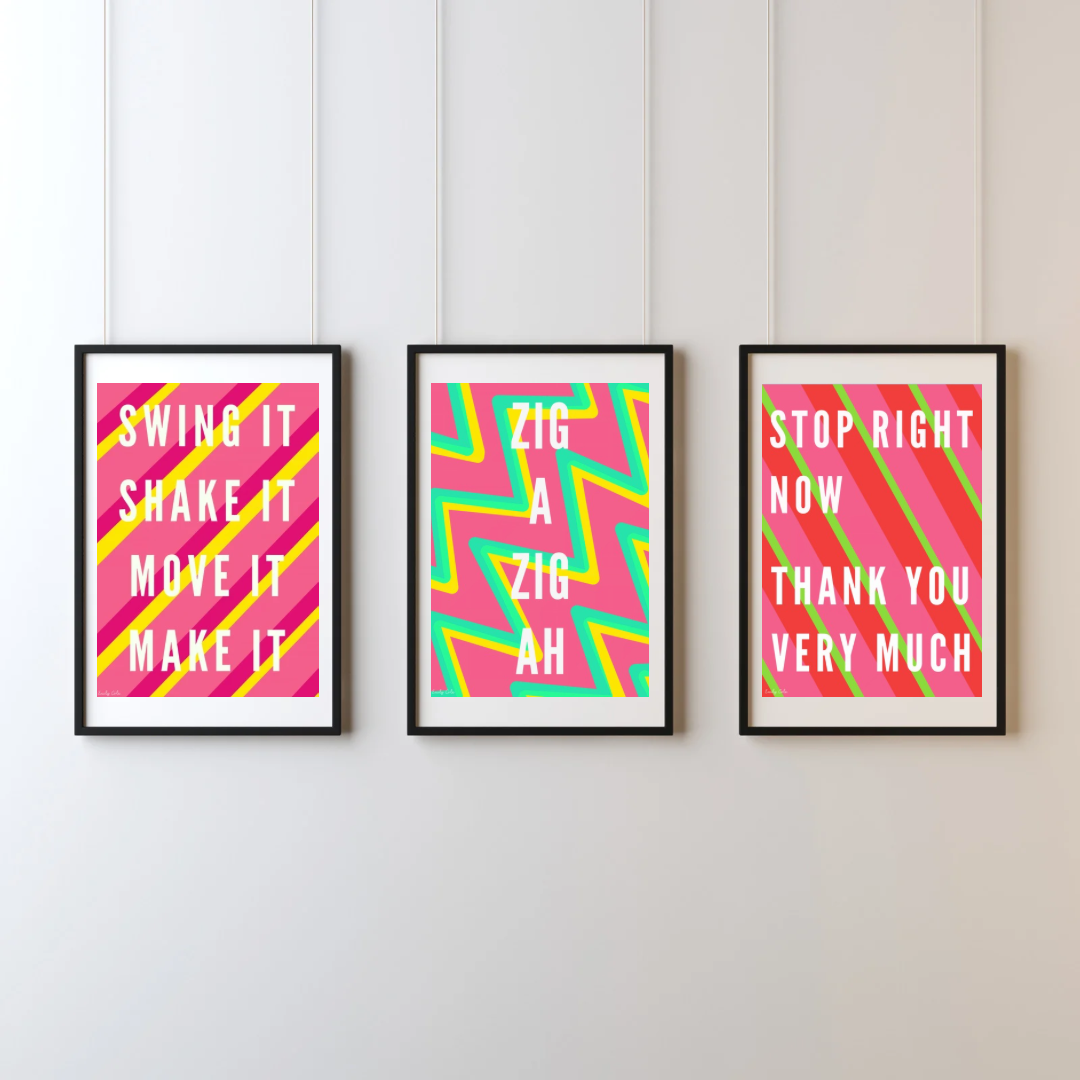 Retro Vibrant Stop Right Now Nostalgic 90s Poster Print