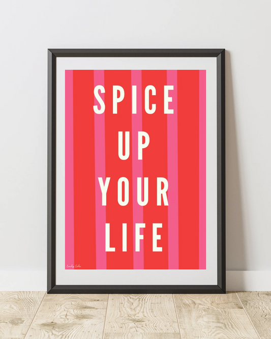 Vibrant Retro Spice Up Your Life Motivational Poster Print