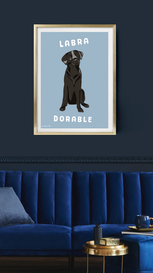 Labra-Dorable Black Lab Digital Poster Print