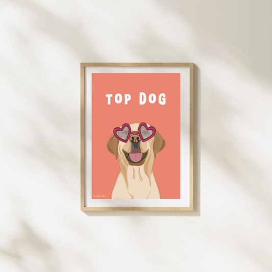 Top Dog; Golden Labrador Digital Poster Download