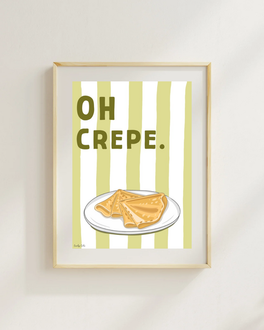 A4 Kitchen Poster Print; Oh Crepe