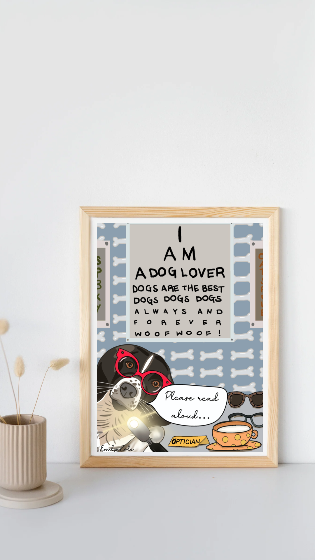I Am A Dog Lover Opticians Springer Spaniel Dog Digital Poster Print