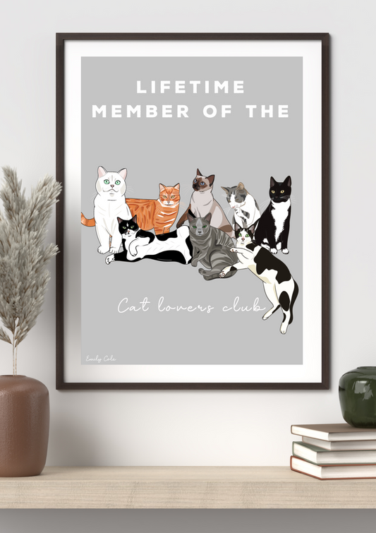 Lifetime Member Of The Cat Lovers Club Digital Print