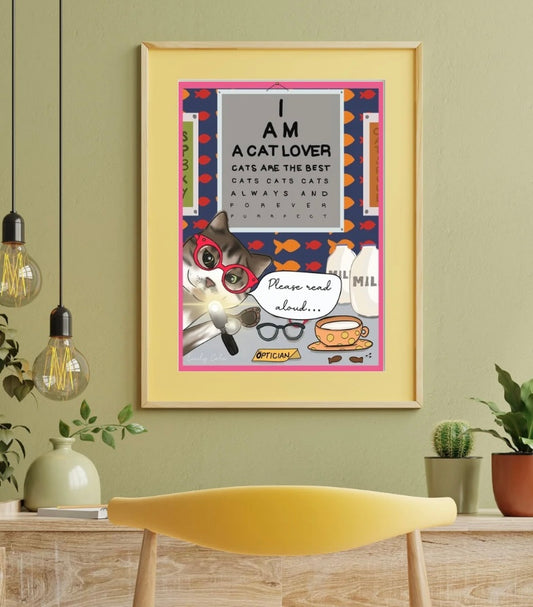 Cat Opticians Digital Poster Print