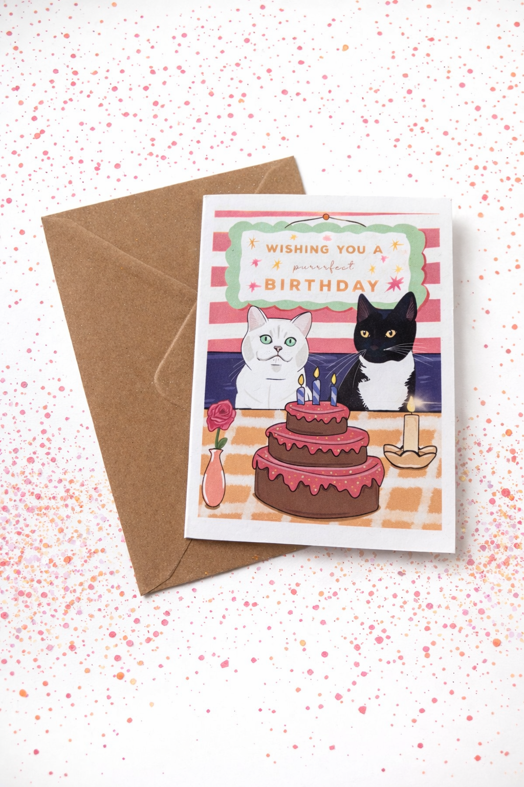A6 Wishing You A Purrfect Birthday Cat Themed Blank Birthday Card