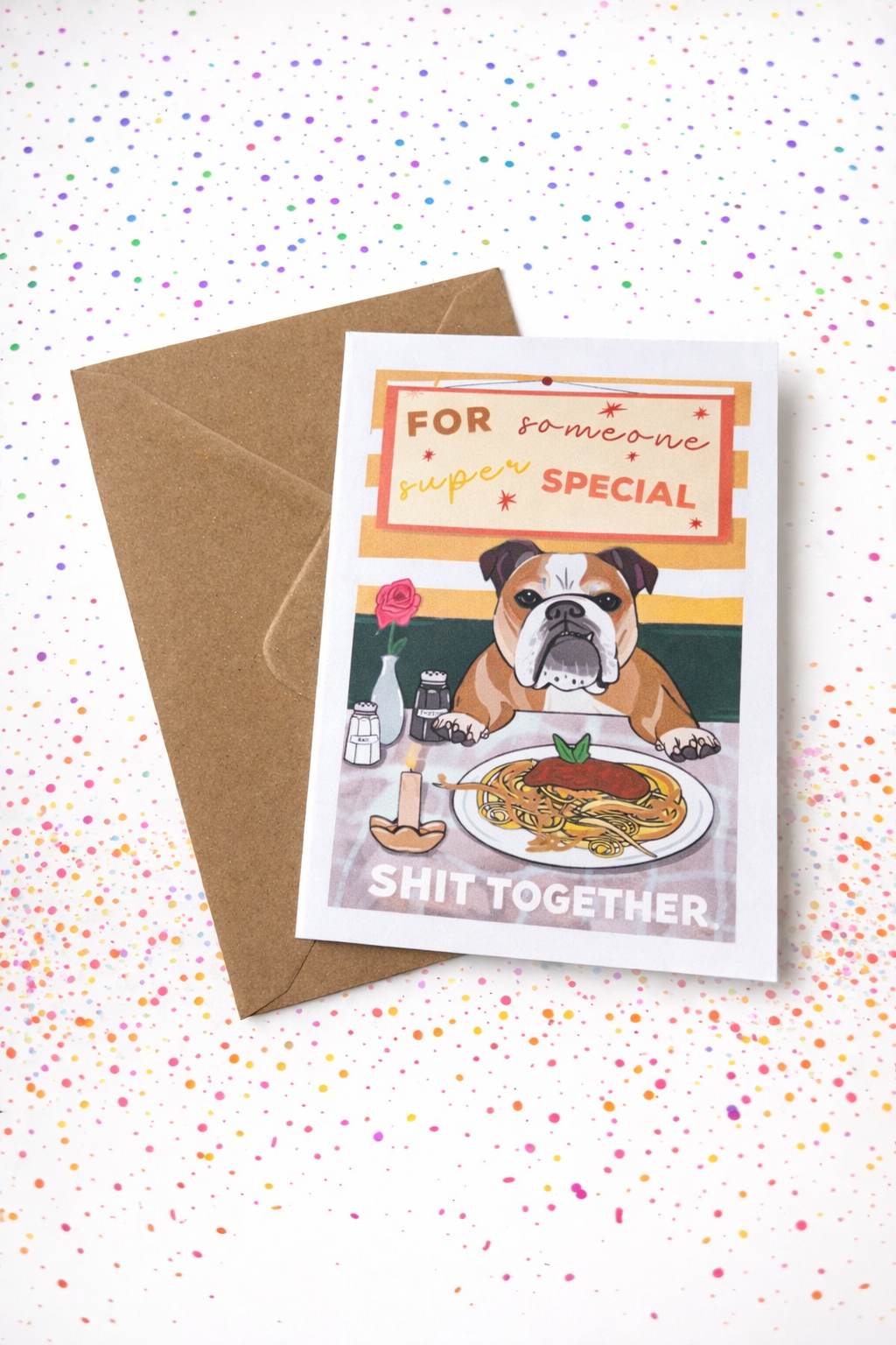 A6 For Someone Super Special Bulldog Blank Greetings Card