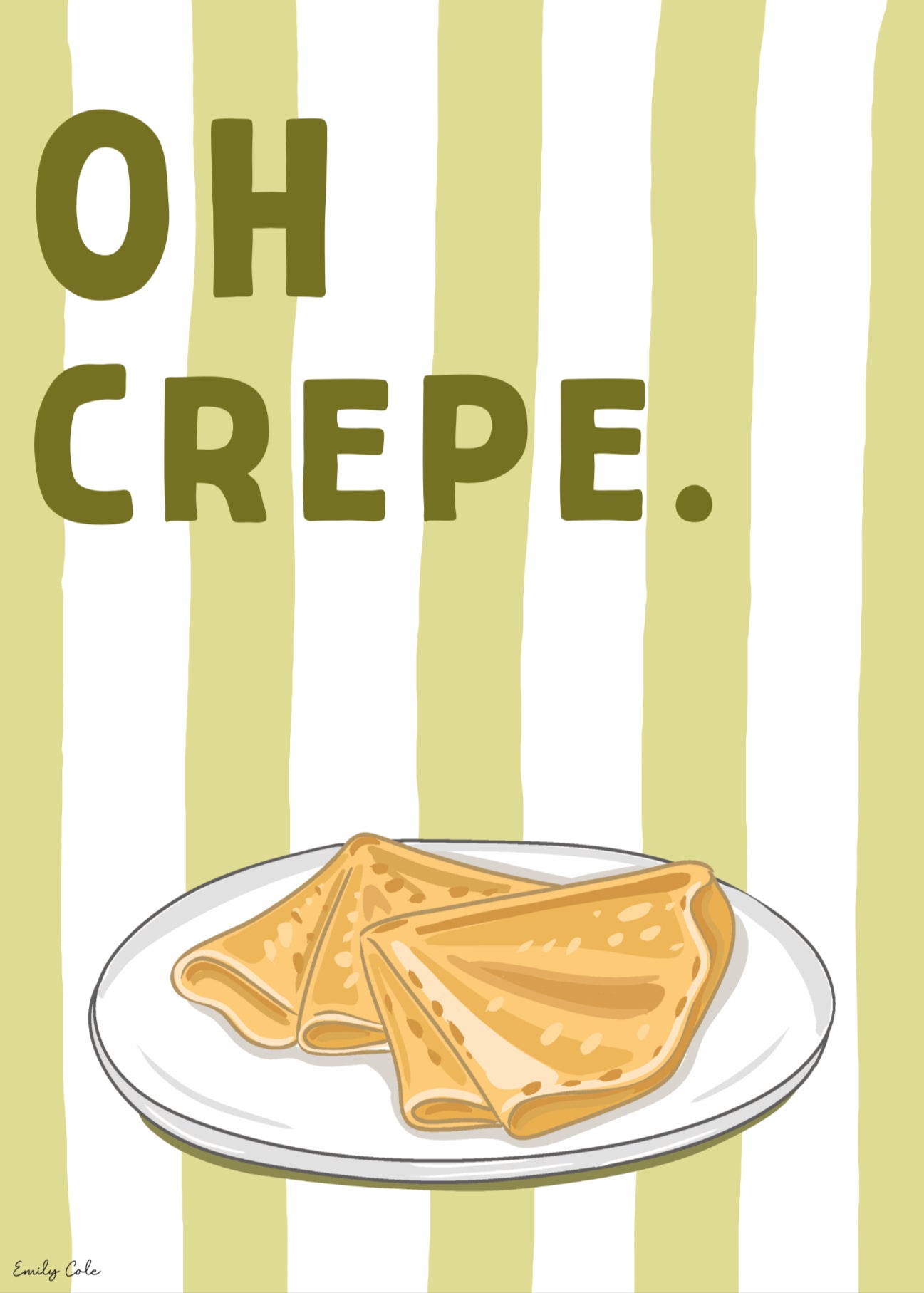 A4 Kitchen Poster Print; Oh Crepe