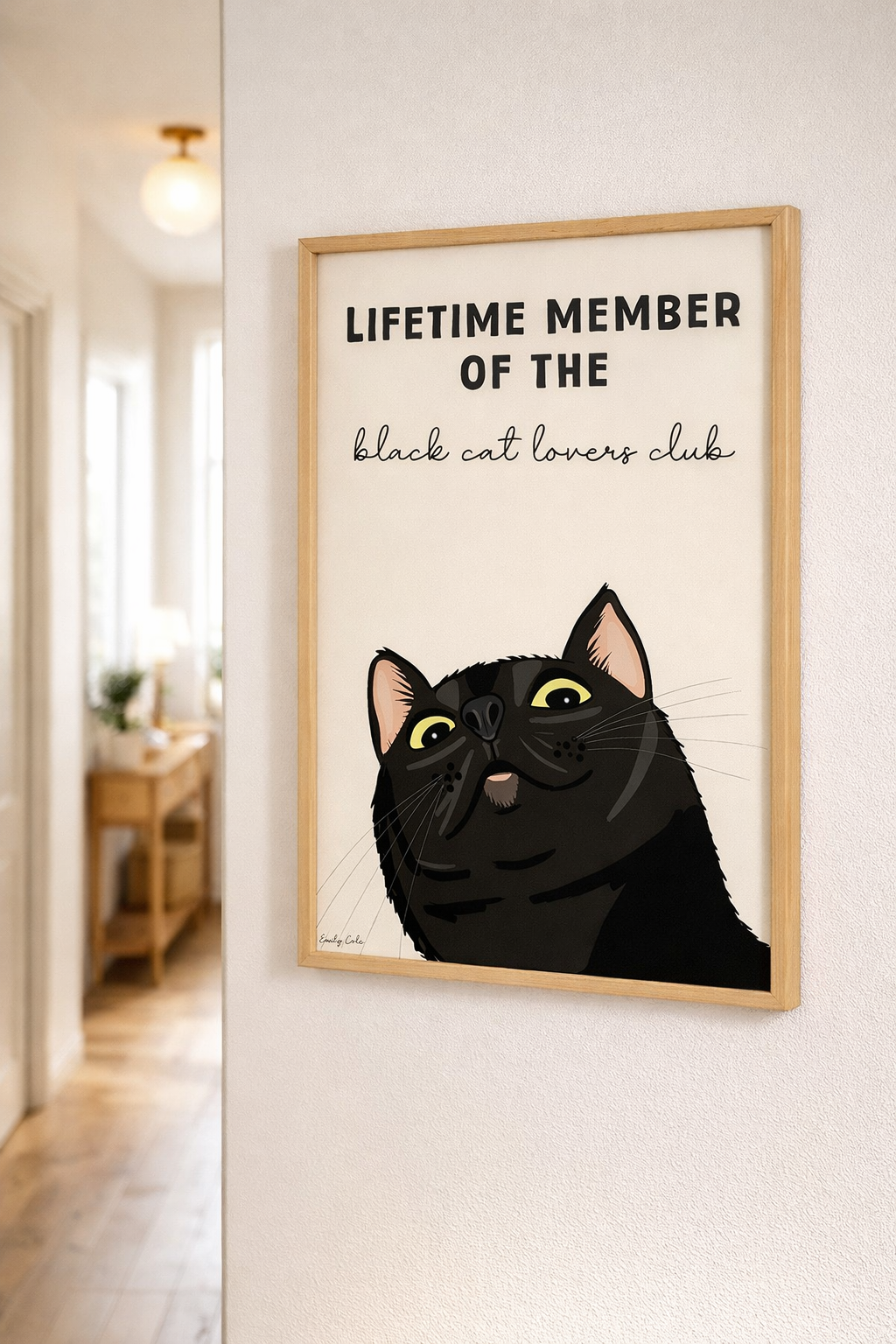 Lifetime Member Of The Black Cat Lovers Club Cute Feline Poster Print