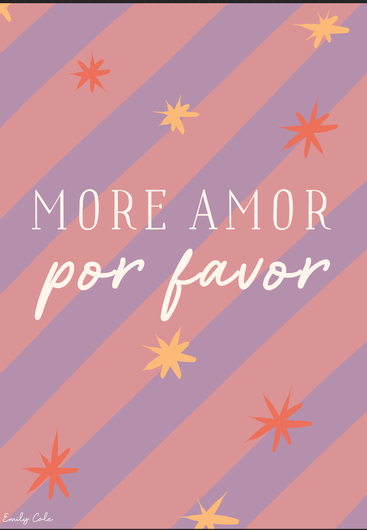 More Amor Por Favor Cute Spanish Style Poster Print