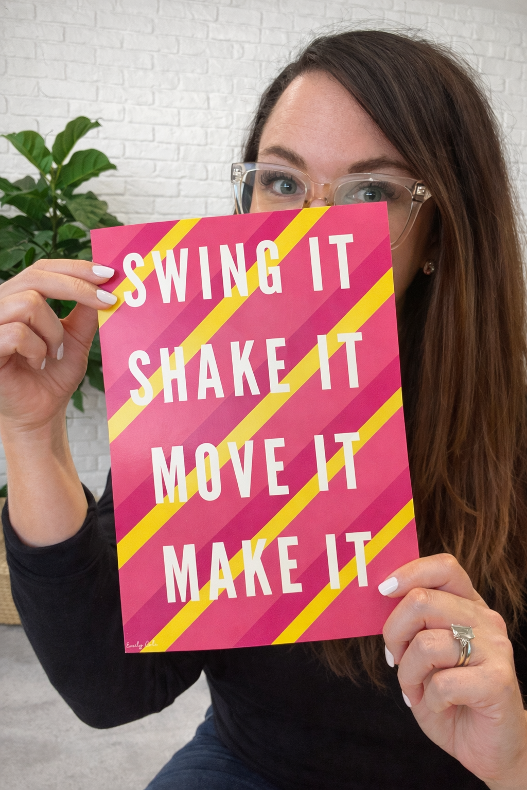 Swing It Shake It Move It Make It Vibrant Retro Modern Poster Prints