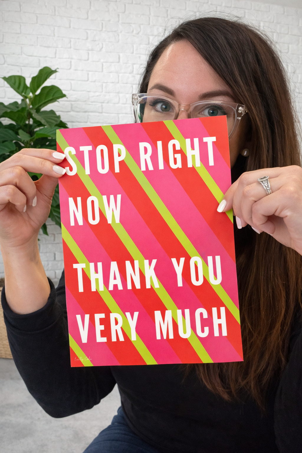 Retro Vibrant Stop Right Now Nostalgic 90s Poster Print