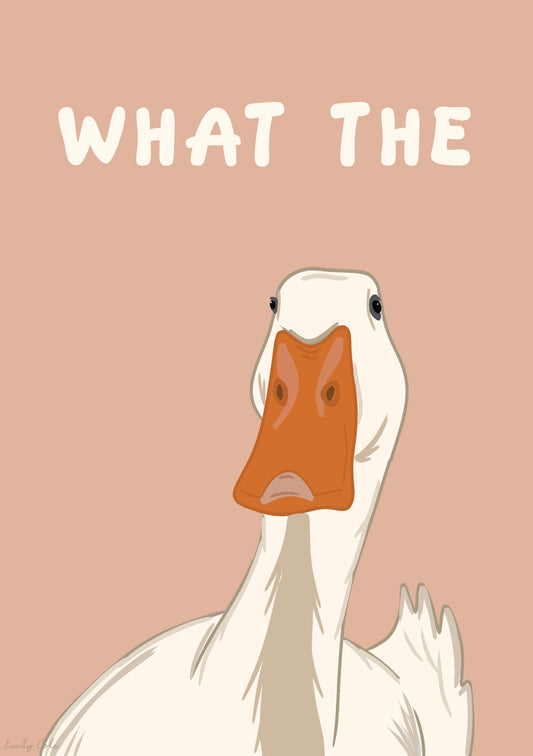 What The Duck Funny Duck Poster Print