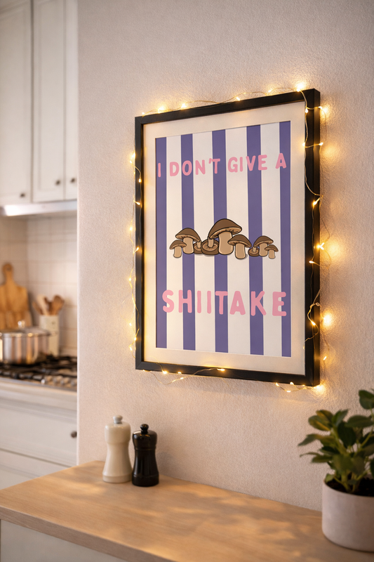 I Don’t Give A Shiitake Funny Kitchen Poster Print