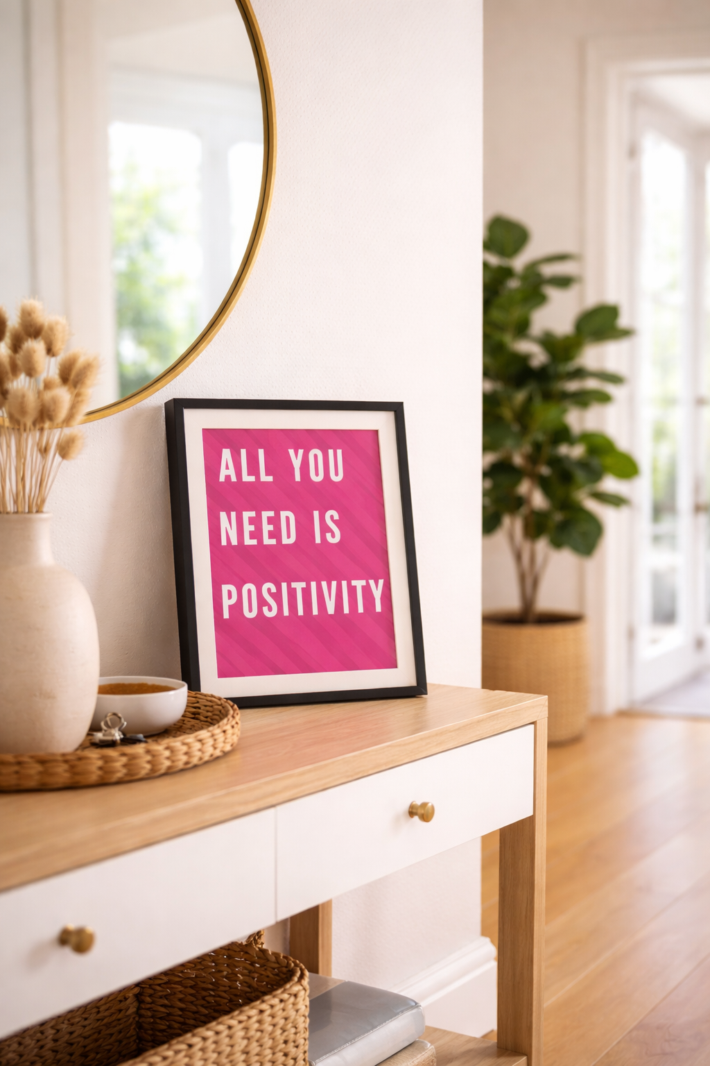 All You Need Is Positivity Retro Fun Motivational Poster Print