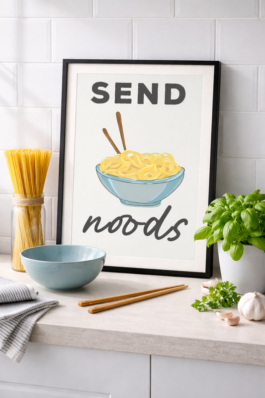 Send Noods Funny Kitchen Pun Poster Print