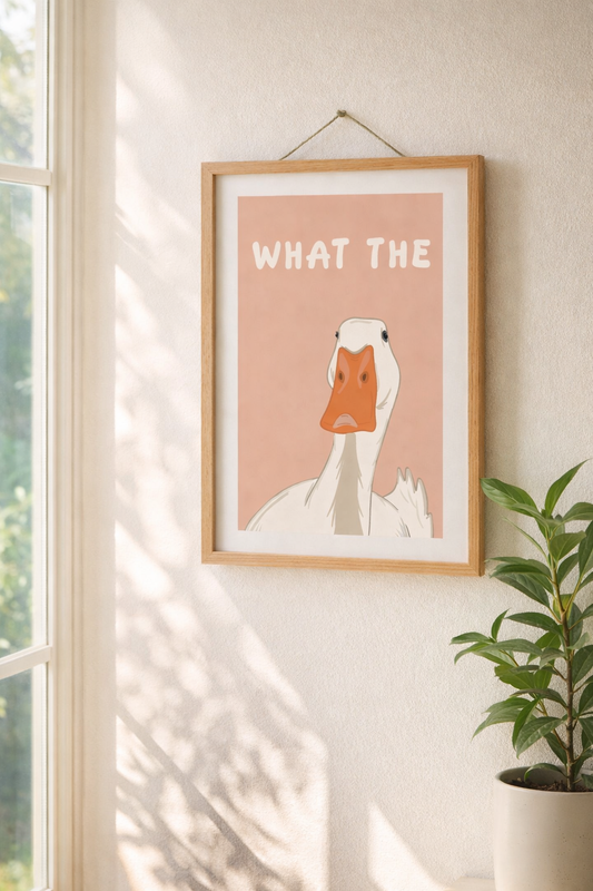What The Duck Funny Duck Poster Print