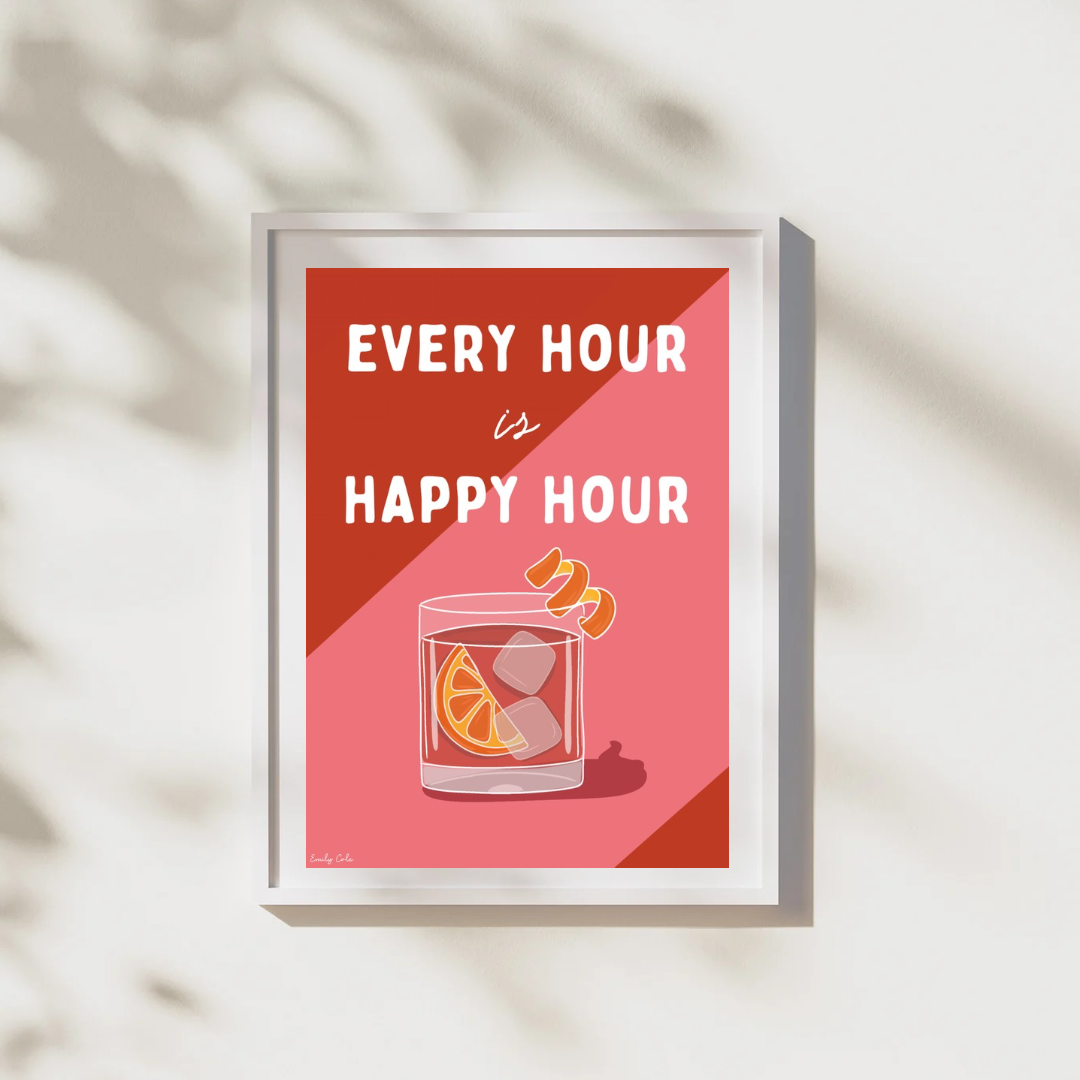 Set of 5 A4 Retro Cocktail Themed Poster Prints