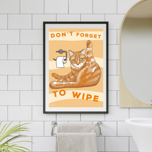 Don’t Forget To Wipe Digital Cat Print