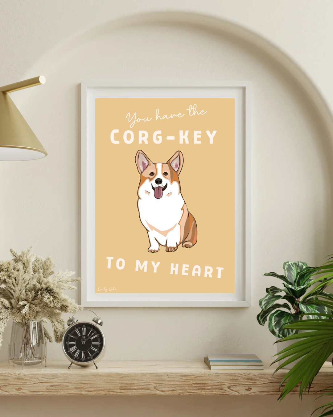 You Have The Corg-Key To My Heart Corgi Digital Poster Print