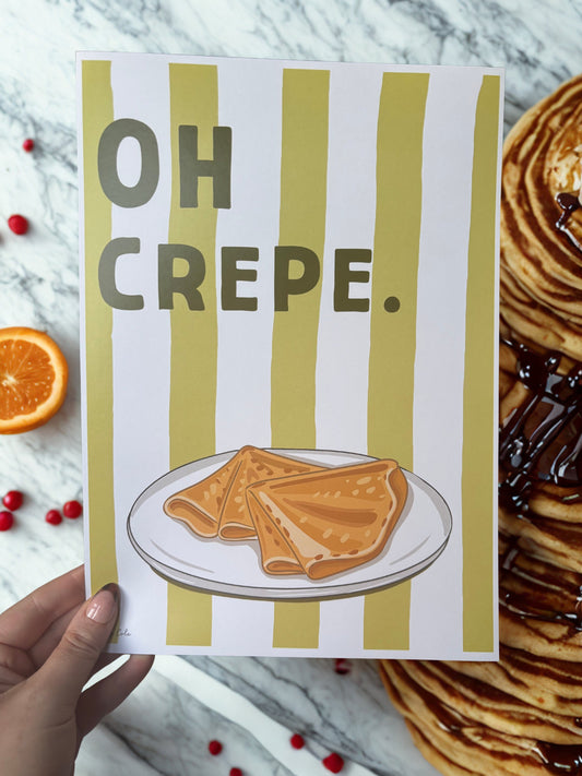 A4 Kitchen Poster Print; Oh Crepe